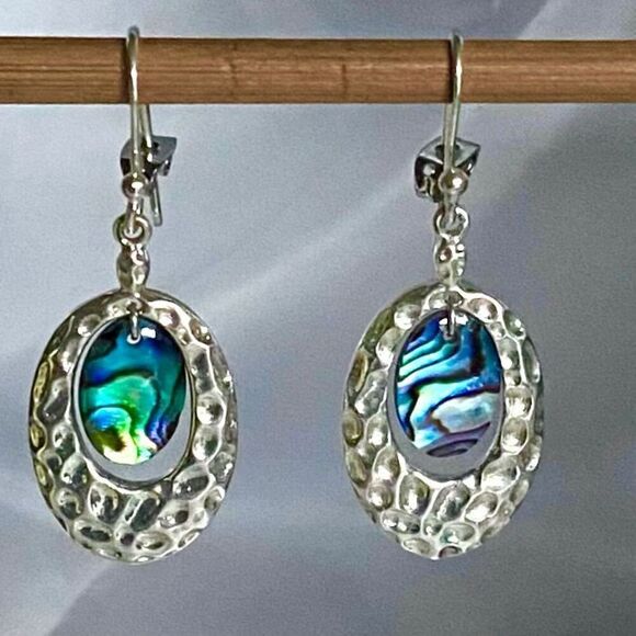 TG# #Sterling 925 Silver & Abalone Dangles - Picture 1 of 12